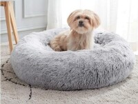 WESTERN HOME Calming Pet Bed, Anti-Anxiety Donut Cuddler Warming Cozy Soft Round Bed, Fluffy Faux Fur Plush Cushion Bed (20 inch) $79