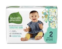 Seventh Generation Sensitive Skin Baby Diapers Size 2, 36 Count New