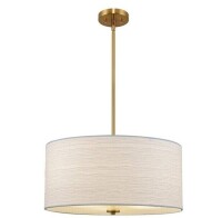 Kira Home Pearl 60-Watt 3-Light Cool Brass Contemporary Chandelier with White Shade New In Box $299