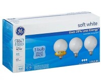 GE Light Bulbs Soft White G25 Decorative 60 Watts - 3 Count New In Box