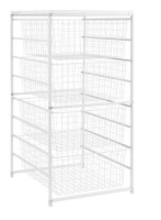 Everbilt 34.76 in. H x 17.13 in. W White Steel 4-Drawer Close Mesh Wire Basket New In Box $199