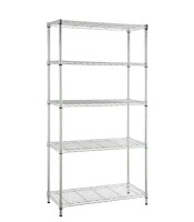 HDX 5-Tier Commercial Grade Heavy Duty Steel Wire Shelving Unit in Chrome (48 in. W x 72 in. H x 18 in. D) $229