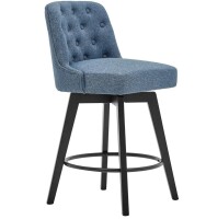 MINCETA Bar Stool, 30" 360 Free Swivel Upholstered Bar Stool with Back, Performance Fabric in Navy / Black New In Box Assorted $299