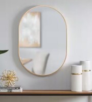 StyleWell Medium Modern Oval Gold Framed Mirror (22 in. W x 32 in. H) New In Box $199