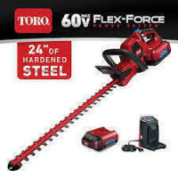 Toro Flex Force Power Systems 60V MAX Electric Battery 24" Hedge Trimmer With Battery and Charger (51840), New in Box $399