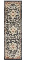 LOOMAKNOTI Malanie Charler Blue 2 ft. x 6 ft. 7 in. Geometric Polypropylene Indoor Runner Rug New $199