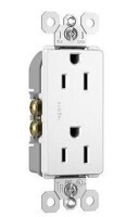 Legrand Radiant 885TRWCP7 15 Amp Tamper Resistant Decorator Duplex Outlet, Side Wire or Push Wire, White New