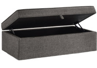 LY&S Home Collection 19x29 inch Storage Ottoman, Rectangular Storage Ottoman Bench, Linen Fabric Couch Lounge Ottoman for Living Room (Charcoal Grey) Similar to Picture New In Box $299