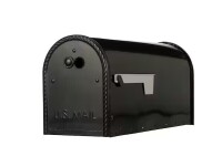 Architectural Mailboxes Edwards Black, Large, Steel, Post Mount Mailbox New In Box $99