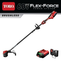 TORO 60V MAX* 13 in. / 15 in. Brushless String Trimmer with Battery and Charger, 51831 New in Box Factory Sealed $599.99