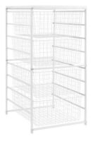 Everbilt 34.76 in. H x 17.13 in. W White Steel 4-Drawer Close Mesh Wire Basket New In Box $199