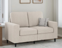 DHP Cooper Loveseat 2 Seater Sofa in White Linen, New in Box $249.99