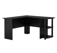 Ameriwood 9354303PCOM L-Shaped Desk with Bookshelves in Black, New in Box $299.99