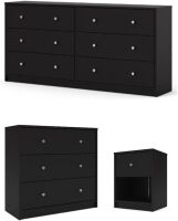 Tvilum 3-Piece Set with 3 Drawer Chest & 6 Drawer Dresser & Nightstand (3 Boxes) $699