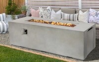 Brayden Studio Barnabe 23.6" H x 70" W Rectangular Concrete Fire Pit with Built-in Storage Shelf and Gas Tank Seat $1999