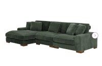 Latitude Run Gwendalynn 3 - Piece Corduroy Sectional in Dark Green (2 Boxes) New in Box $1499