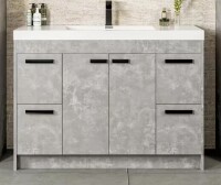 Eviva Lugano 48 in. W x 20 in. D Single Sink Concrete Gray Bath Vanity with White Acrylic Top New in Box $1499