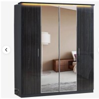 Mod-Arte Roma Glossy 4-Door Wardrobe w/Mirror & 2-Drawer Storage, Gray New in Box $1599