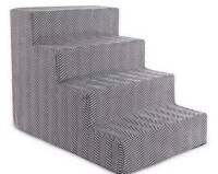 Precious Tails Herringbone High Density Foam 4-Step Pet Stairs - Black New $79