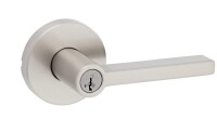 Kwikset Halifax Keyed Entry Door Lever in Satin Nickel New In Box $79