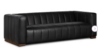 Trent Austin Designs Oxley Full-Grain Genuine Italian Leather Sofa in Black New $2299