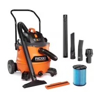 Ridgid 16 Gallon 6.5 Peak HP NXT Shop Vac Wet Dry Vacuum with Cart, Fine Dust Filter, Locking Hose and Accessory Attachments On Working $299