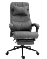 Vinsetto 26" x 27.25" x 48.5" Dark Grey Polyester Swivel Executive Chair with Arms New in Box $299