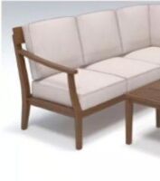 Hampton Bay Woodford Eucalyptus Outdoor Loveseat with CushionGuard Bright White Cushions New In Box $599