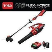 TORO 51881 60V MAX* 2-Tool Combo Kit: 100 mph Leaf Blower & 13 in. String Trimmer with Battery and Charger, New in Box $599.99