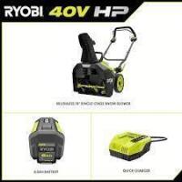 RYOBI 40V HP Brushless 18 in. Single-Stage Cordless Electric Snow Blower New Floor Model $499