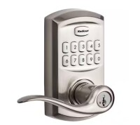 Kwikset 917 SmartCode Satin Nickel Keypad Electronic Single-Cylinder Tustin Door Lever Featuring SmartKey Security $299