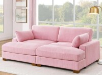 Latitude Run Mordecai 90'' Corduroy Sleeper Sofa in Pink (2 Boxes) New in Box $999