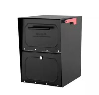 Architectural Mailboxes Oasis Black, Extra Large, Steel, Locking, Post Mount or Column Mount Mailbox with Keys and Outgoing Mail Indicator New In Box $309