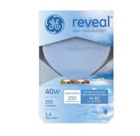 GE Reveal 40 Watts G25 Globe Incandescent Bulb E26 (medium) Soft White New In Box