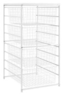 Everbilt 34.76 in. H x 17.13 in. W White Steel 4-Drawer Close Mesh Wire Basket New In Box $199