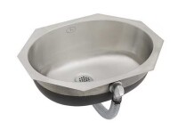 Just Manufacturing Lavatory Group 14 x 17-1/2 in. Oval Undermount Bathroom Sink in Brushed Steel New In Box $499