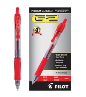 Pilot G2 Premium Gel Pen, Retractable, Bold 1 mm, Red Ink, Smoke/Red Barrel, 12-Pack / BIC Great Erase Fine Point Whiteboard Marker - Fine Point Type - Chisel Point Style - Green - Green Barrel - 12-Pack / Assorted New In Box Assorted