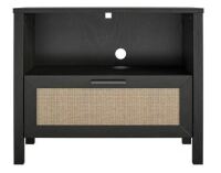 Novogratz Shay 1-Drawer Nightstand in Black Oak New In Box $199