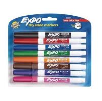 Expo® Fine Point Dry-Erase Markers - Set of 8 / Expo 1884309 Assorted 8-Color Low-Odor Ultra Fine Point Dry Erase Marker Set New In Box Assorted