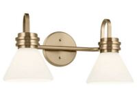 Kitchler Farum 2-Light Bathroom Vanity Light in Champagne Bronze New In Box $350