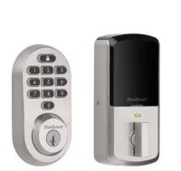 Kwikset Halo Wi-Fi Enabled Smart Lock Deadbolt with Keypad and SmartKey Backup Satin Nickel Finish $299