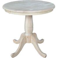 International Concepts 30" Round Pedestal Table, Unfinished New In Box $299