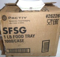 Pactiv Food Service 1 lb Food Tray, 1000 Count Case New In Box $99