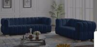 Everly Quinn Carlan 91" Velvet Tuxedo Arm Sofa and Loveseat 2 Piece Set New $3499