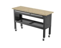 CRAFTSMAN 72-in L x 41-in H 2-Drawers Rolling Black Butcher Block Adjustable Height Work Bench CMST27202BK New Floor Model $699