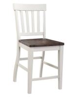 All Wood Furniture Company Dark Oak/White Slat Back Counter Height Stool New In Box $309