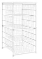 Everbilt 34.76 in. H x 17.13 in. W White Steel 4-Drawer Close Mesh Wire Basket New In Box $199