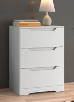 Homfa 3 Drawers White Dresser, 23.6'' W Nightstand Chest of Drawer with Cutout Handles for Living Room New In Box $299