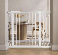 Toddleroo by North States Baby Gate for Stairs: Stairway Secure Gate. Fits Openings 27"-41" Wide, Safety Latch, Hardware Mount Child Gate for Doorways (27" Tall, Soft White) / BalanceFrom Easy Walk-Thru Safety Gate for Doorways and Stairways with Auto-Clo