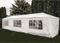 BACKYARD EXPRESSIONS PATIO Canopy Tent for Outdoor Wedding Party or Camping BBQ w/Removable Waterproof Sidewalls-30' x 10' - White, $399